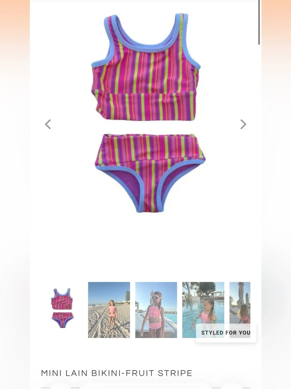 LainSnow Mini Lane Bikini Girls Size 6-7